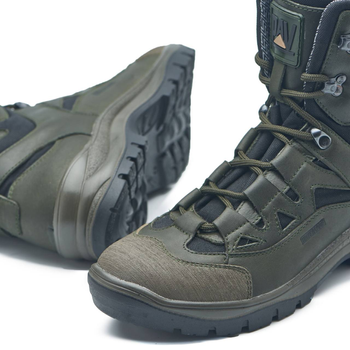 Берцы зимние ботинки тактические мужские, черевики тактичні чоловічі берці зимові, натуральна шкіра, размер 43, Bounce ar. PI-SA-8243, цвет хаки