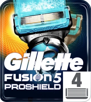 Сменные картриджи для бритья (лезвия кассеты) мужские Gillette Fusion5 ProShield Chill 4 шт