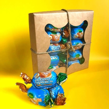 Шоколадные конфеты Соленая карамель 300 г в крафт упаковке Аманти (A-Caramel-300)