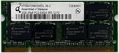 Оперативная память Qimonda SoDimm 2Gb DDR2 667MHz PC2 5300 CL5 HYS64T256020EDL-3S-C Б\у