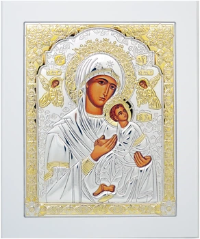 Ікона срібна Ekklesia Неустанної Помочі(Страсна) Богородиця (23x27,9 см.) (6788/4W)