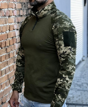 Рубашка мужская военная тактическая с липучками ВСУ (ЗСУ) Пиксель Ubaks Убакс 50 размер 7243 хаки