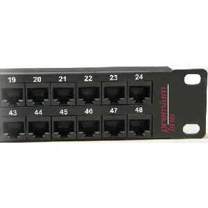 Патч-панель сетевая 48 портов Premium Line UTP 1U в комплекте с органайзером кат.6 Dual Type IDC черный 176144812