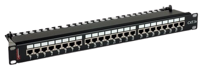 Патч-панель мережева Premium Line 24 порту UTP, 1U, кат.6, Navigator, Dual Type IDC, чорний 176522422