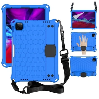 Чехол STR EVA Apple iPad Air 5 (10.9 экран) детский с ремнём и подставкой Blue