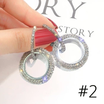 Серьги вечерние "Round Crystal" ,серебро