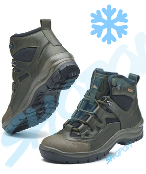 Черевики зимові тактичні чоловічі, туфлі тактичні чоловічі зимові, натуральна шкіра, розмір 39, Bounce ar. BP-HA-1039, колір хакі