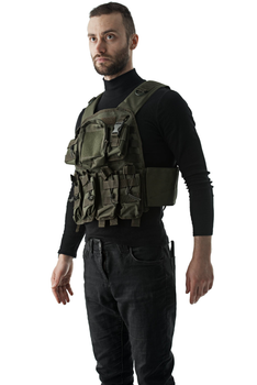 Плитоноска тактическая SYLA Cordura 1000 с разгрузочной системой Olive