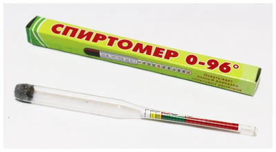 спиртомір скляний побутовий 0-96°