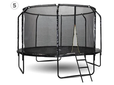 Батут садовый SkyFlyer с лестницей 12 футов 366 см Black TR0035