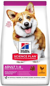 Сухой корм для взрослых собак малых и миниатюрных пород Hill’s Science Plan Adult Small&Mini с курицей 6 кг (052742024769)