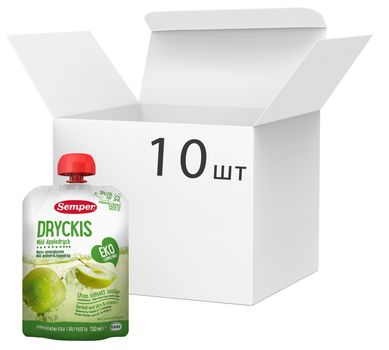 Упаковка органічного напою Semper Dryckis Яблуко 150 мл х 10 шт. (17310100402049)