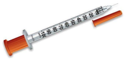 Шприц инсулиновый одноразовый MEDICARE с двумя иголками U-100
