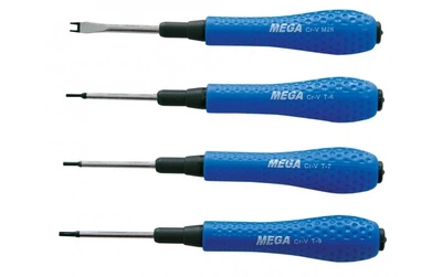 Набор точных отверток TORX 4шт (Т6, Т7, Т9 + шлиц SPANNER) MEGA 10224