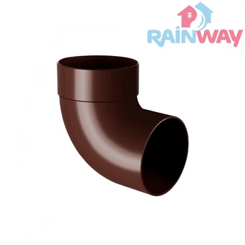 Колено (отвод) трубы одномуфтовое 87° RAINWAY 130 система Коричневое