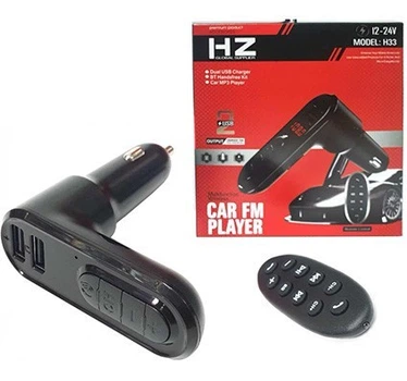 Автомобільний FM трансмітер для магнітоли з пультом Car FM player HZ H33 Bluetooth
