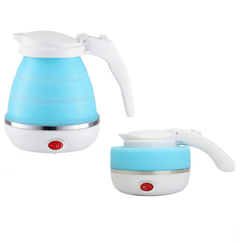 Дорожный чайник силиконовый складной дисковый Kettle Голубой