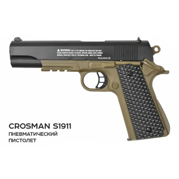 Crosman S1911KT Classic 1911 Spring Powered Air Pistol Kit With Sticky Target And 250 BBs, Multi