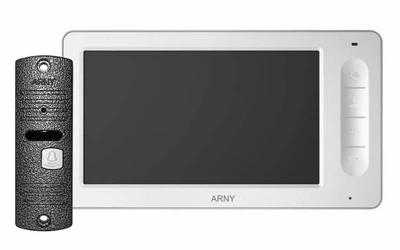 Комплект відеодомофона Arny AVD-7005 білий/сріблястий