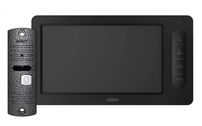 Комплект видеодомомофона Arny AVD-7005 черный/серебристый