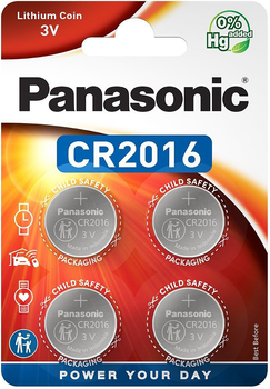Батарейка Panasonic литиевая CR2016 блистер 4 шт (CR-2016EL/4B)