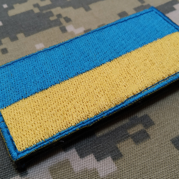 Патриотический шеврон флаг Украины сине-желтый (на липучке) Neformal 8x4 см (N0612)