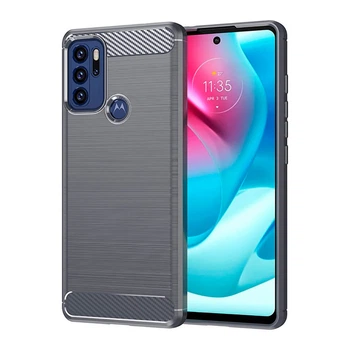 Чохол Lenuo Carbon Fiber для Motorola Moto G60S Gray