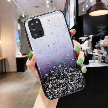 Чехол Stardust с цветными бортиками для Samsung A31 Черный