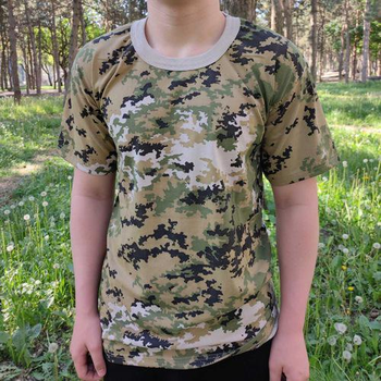 Тактична футболка Flas-2; XL/54р; 100% бавовна. Камуфляж / зелений. Армійська футболка Флес. Туреччина.