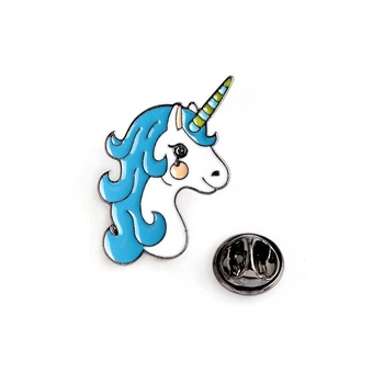 Значок, пин, FunnyPins, Единорог синий