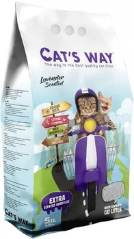 Бентонитовый наполнитель для котов CAT'S WAY Лаванда + фиолетовые гранулы, 5л
