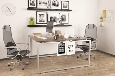 Двойной письменный стол Loft design Q-140 Орех Модена
