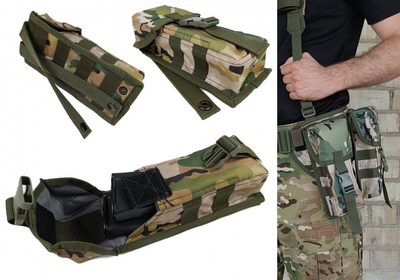 Подсумок PA m2 под два магазина АК 23х10х6 см мультикам (MOLLE, подсумок на разгрузку, жилет, РПС) EFPAМK23(М)