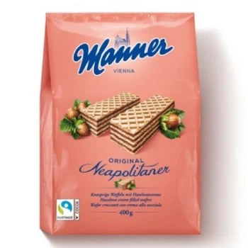 Вафли Manner Hazelnut cream filled с ореховым кремом, 400 г