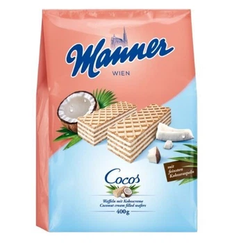 Вафли Manner Coconut Cream с кокосовым кремом, 400 г