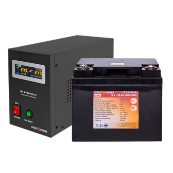 Комплект резервного питания для котла LP (LogicPower) ИБП + литиевая (LiFePO4) батарея (UPS B500VA + АКБ LiFePO4 750W)