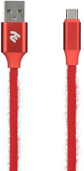 Кабель 2E Fur USB 2.4 - Micro USB Cable 1m Red