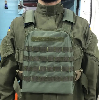 Плитоноска тактическая стропы MOLLE ткань Cordura 1000 зеленая