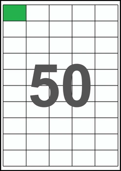 40×28мм Самоклеящаяся бумага А4, 50 Этикеток на листе, Упаковка 100 листов