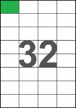 52,5×37,12мм Самоклеящаяся бумага А4, 32 Этикетки на листе, Упаковка 100 листов