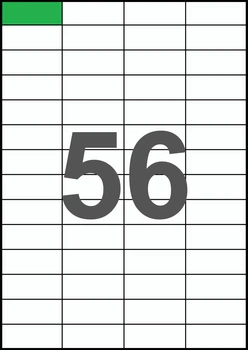 52,5×21,2мм Самоклеящаяся бумага А4, 56 Этикеток на листе, Упаковка 100 листов