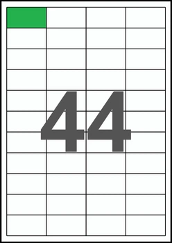 48,5×25,44мм Самоклеящаяся бумага А4, 44 Этикетки на листе, Упаковка 100 листов