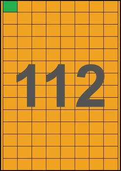 25×21,2мм ОРАНЖЕВАЯ Самоклеящаяся бумага А4, 112 Этикеток на листе, Упаковка 100 листов