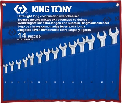 Набор ключей KING TONY комби удлиненных 14 ед (8-24 мм) чехол из треотона (12A4MRN)