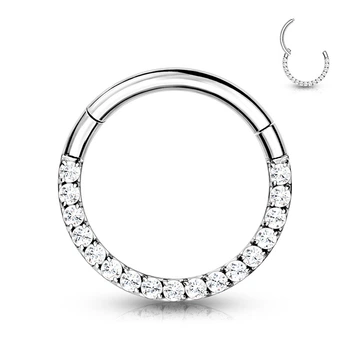 Кольцо кликер из титана Spikes RHT42-1612-C для пирсинга септума, трагуса, хеликса, брови (1,2мм, 12мм)
