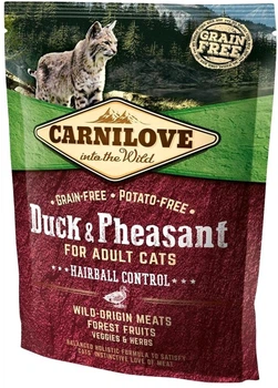 Сухий корм для кішок Carnilove Cat Duck&Pheasant Hairball Controll для виведення шерсті з качкою та фазаном