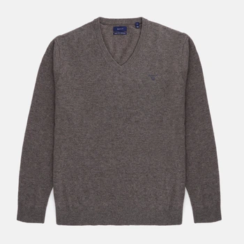 Пуловер GANT Extrafine Lambswool V-Neck 8010520-294 Hazenut Dark Melange 3XL
