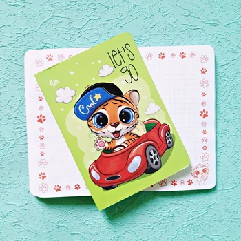 Блокнот А6 с цветными листами Profi Little tigers Let's go! 40стр арт. 9044
