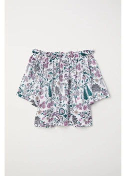 Блуза H&M 32 Білий 0622043_квіти