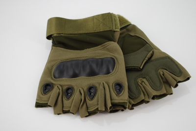 Тактичні рукавички без пальців 9051_М_Olive